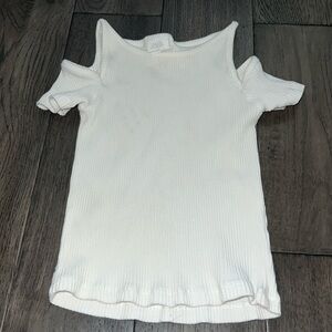 Zara kids cold shoulder ribbed shirt